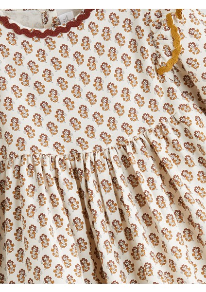 Yeni Sezon Çiçekli ve Fırfırlı Kız Çocuk Elbise fiyatları