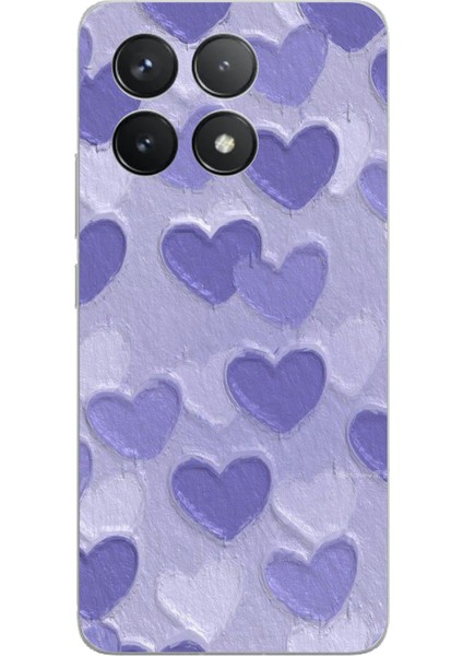 Poco F6 Pro Uyumlu Mor Kalpler Tasarımlı Baskılı Silikon Kılıf