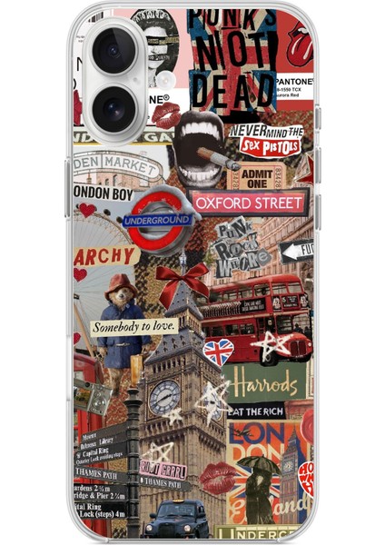 iPhone 16 Plus Uyumlu Londra Baskılı Silikon Kılıf
