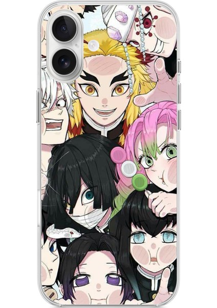iPhone 16 Plus Uyumlu Demon Slayer Manga Baskılı Silikon Kılıf