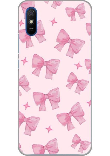 Redmi 9A Uyumlu Pembe Fiyonklar Baskılı Silikon Kılıf