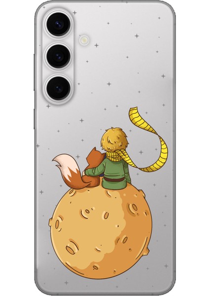 Galaxy S24 Fe Uyumlu Küçük Prens Gezegen Boa Tasarımlı Baskılı Silikon Kılıf