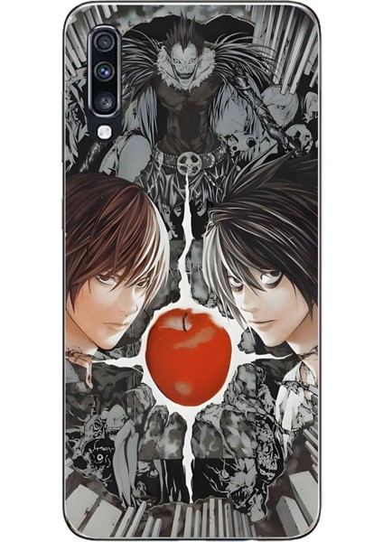 Samsung Galaxy A70 Uyumlu Death Note Kapak Tasarımlı Baskılı Silikon Kılıf