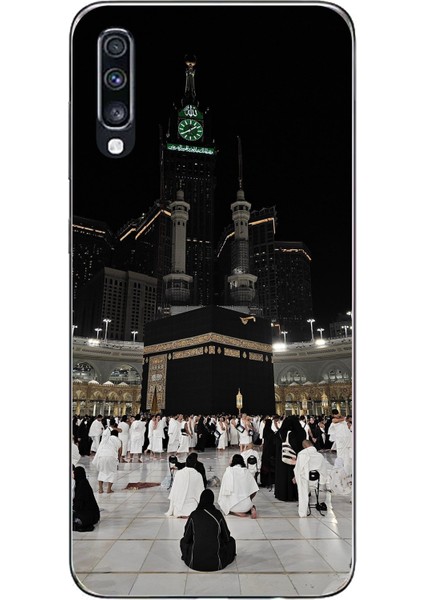 Samsung Galaxy A70 Uyumlu Kabe Umre Baskılı Silikon Kılıf