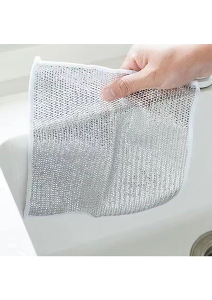 5 Adet Çok Fonksiyonlu Çizilmez Tel Bulaşık Bezi Bulaşık Tel Ovalama Bezi Çelik Tel Bulaşık Havlu