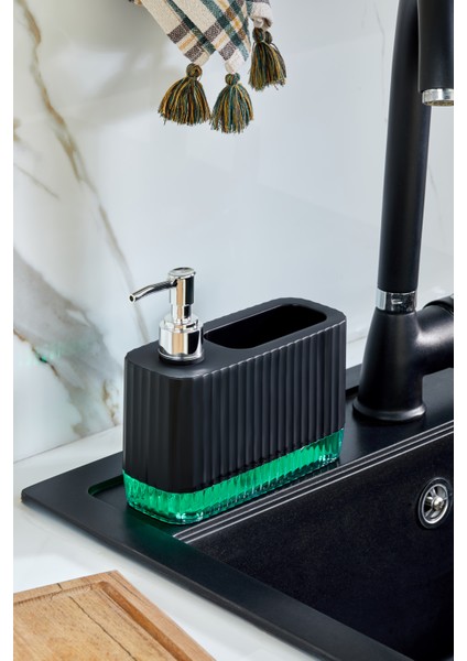 Gözde - Modern Sıvı Sabunluk Şeffaf Renkli Tabanlı ve Sünger Bölmeli Pratik Tasarım (550 Ml) fiyatları