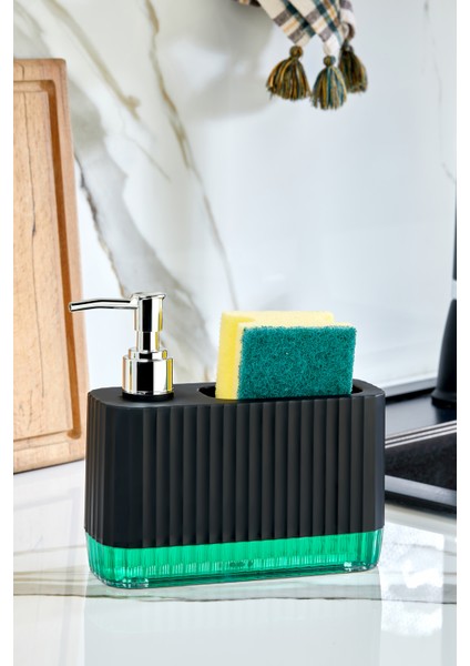 Gözde - Modern Sıvı Sabunluk Şeffaf Renkli Tabanlı ve Sünger Bölmeli Pratik Tasarım (550 Ml) modelleri