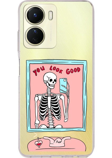 Vivo Y16 Uyumlu You Look Good Iskelet Tasarımlı Baskılı Silikon Kılıf