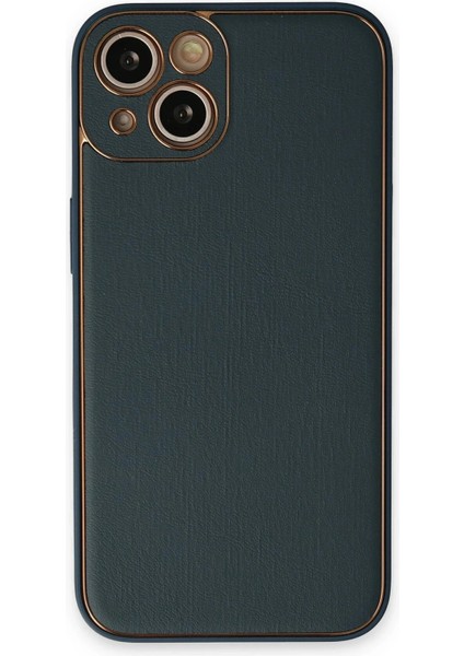 iPhone 14 Plus Kılıf Coco Deri Silikon Kapak - Yeşil