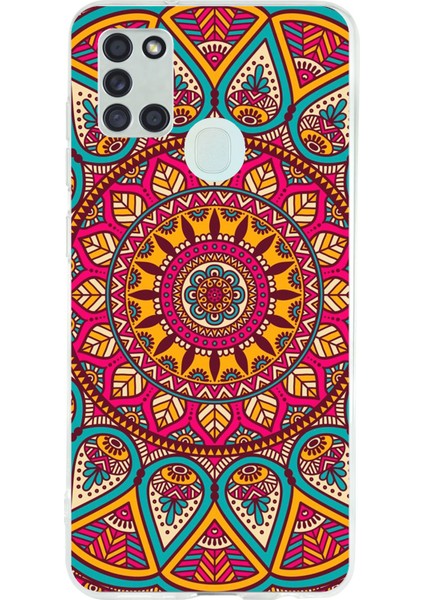 Samsung Galaxy A21S Uyumlu Mandala Baskılı Silikon Kılıf