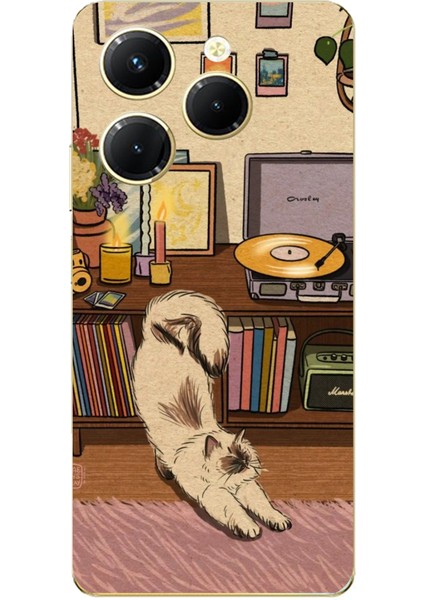 Tecno Spark 20 Pro Uyumlu Nostaljik Köpek Tasarımlı Baskılı Silikon Kılıf