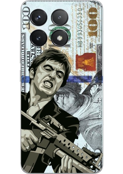 Poco F6 Pro Uyumlu Scarface Dolar Tasarımlı Baskılı Silikon Kılıf