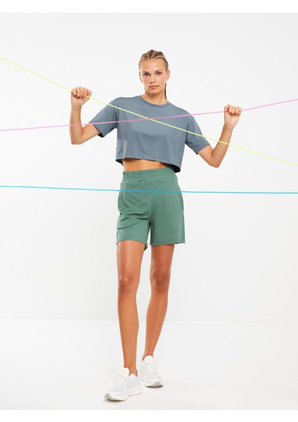 Yeni Sezon Kadın Beli Lastikli Düz Şort indirimleri