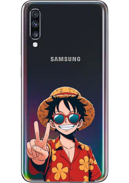 Samsung Galaxy A70 Uyumlu Monkey D. Luffy Tasarımlı Baskılı Silikon Kılıf