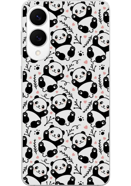 Samsung Galaxy S25 Edge Uyumlu Minik Pandalar Baskılı Silikon Kılıf