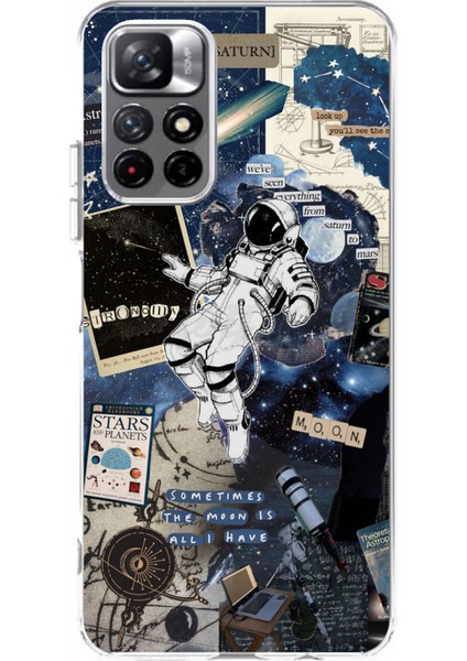 Redmi 10 Uyumlu Retro Astronot Tasarımlı Baskılı Silikon Kılıf