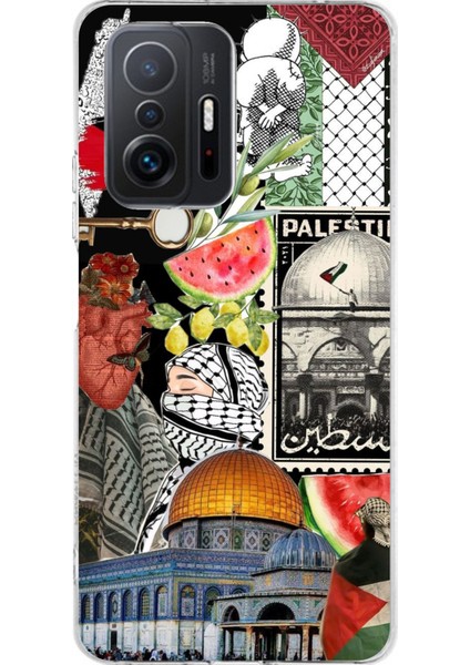 Xiaomi Mi 11T - 11T Pro Uyumlu Filistin Özgürlük Kolajı Baskılı Silikon Kılıf