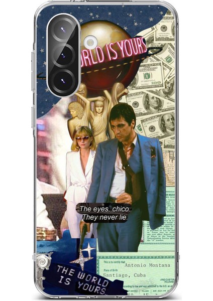 Samsung Galaxy A36 Uyumlu Elvira Hancock & Tony Montana Tasarımlı Baskılı Silikon Kılıf