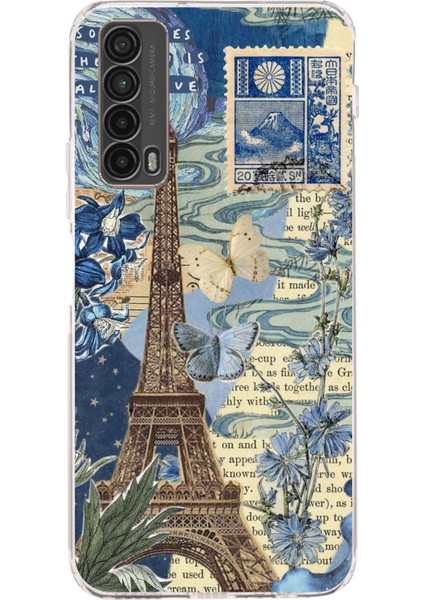 Huawei P Smart 2021 Uyumlu Paris ve Eyfel Kulesi Baskılı Silikon Kılıf