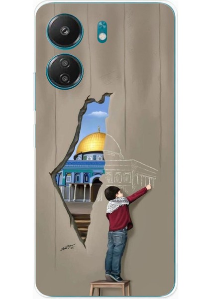 Redmi 13C - Poco C65 Uyumlu Mescid-I Aksa Duvar Baskılı Silikon Kılıf