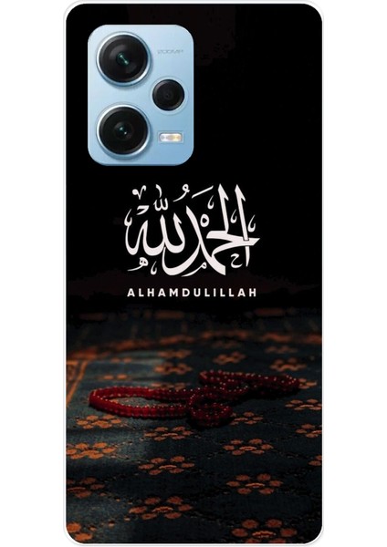 Redmi Note 12 Pro 5g Uyumlu Elhamdülillah Tesbih Baskılı Silikon Kılıf