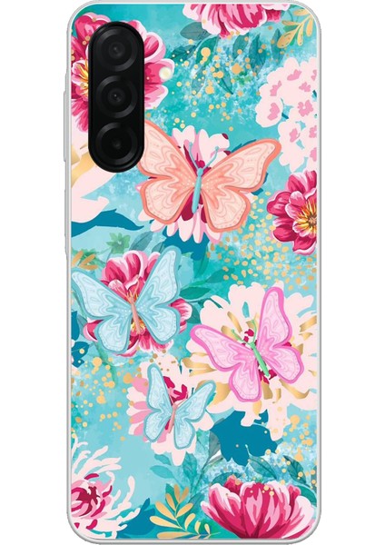 Samsung Galaxy A26 Uyumlu Kelebekler ve Çiçekler Baskılı Silikon Kılıf