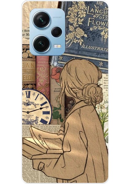 Redmi Note 12 Pro 5g Uyumlu Retro Gazete Kadın Tasarımlı Baskılı Silikon Kılıf