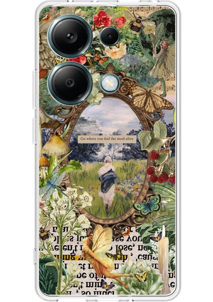 Redmi Note 13 Pro 4g Uyumlu Yeşil Doğa Baskılı Silikon Kılıf