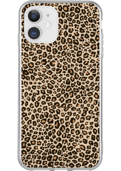 iPhone 11 Uyumlu Leopar Tasarımlı Baskılı Silikon Kılıf