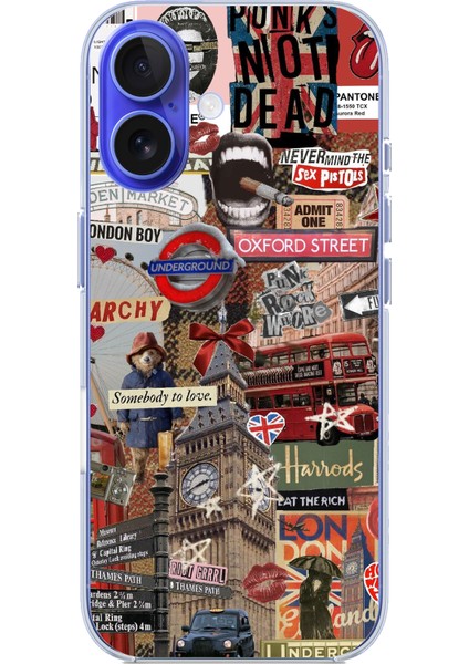 iPhone 16 Uyumlu Londra Baskılı Silikon Kılıf