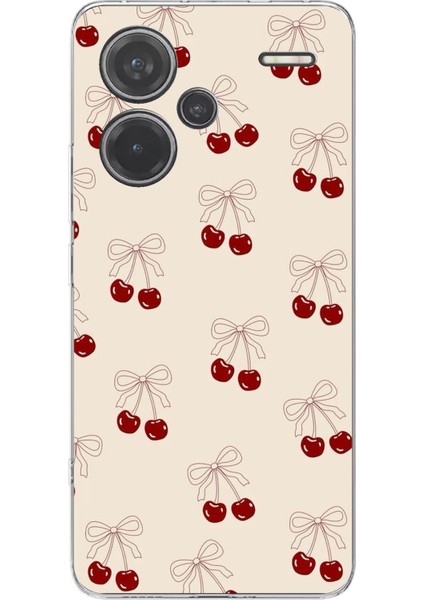 Redmi Note 13 Pro Plus 5g Uyumlu Fiyonklu Kirazlar Baskılı Silikon Kılıf