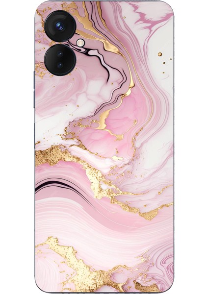 Tecno Spark 9 Pro Uyumlu Pembe Mermer Baskılı Silikon Kılıf