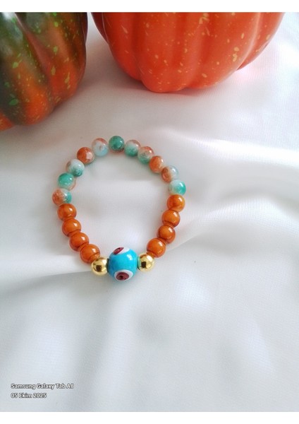 Cam Boncuklu Lastikli Bileklik