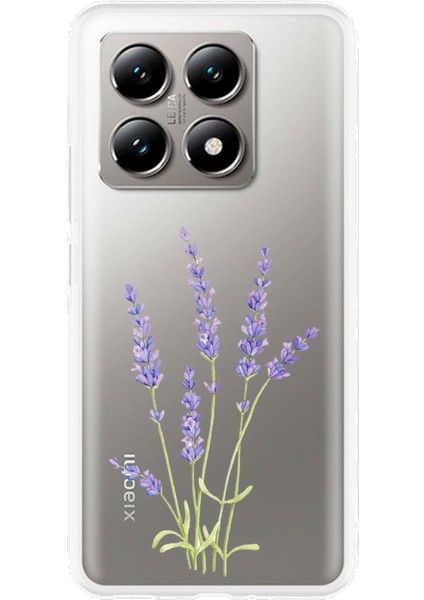 Xiaomi Mi 14T Uyumlu Lavanta Çiçek Tasarımlı Baskılı Silikon Kılıf