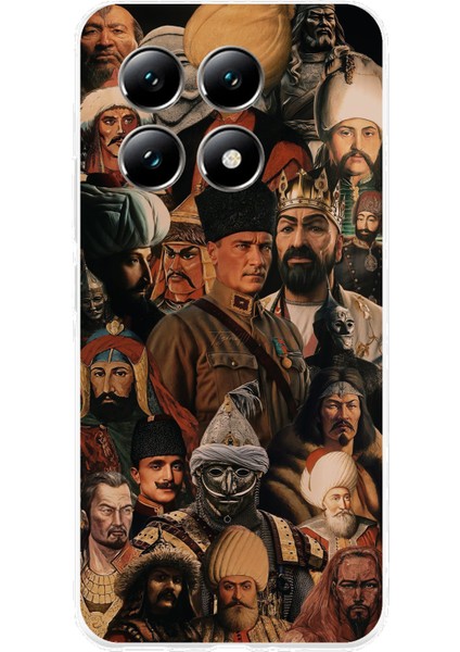 Xiaomi Mi 14T Pro Uyumlu Türk Büyükleri Kolaj Baskılı Silikon Kılıf