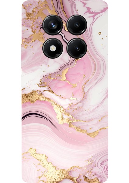 Redmi Note 14 Pro 5g Uyumlu Pembe Mermer Baskılı Silikon Kılıf