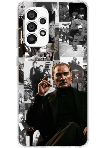 Samsung Galaxy A23 Uyumlu Mustafa Kemal Atatürk Kolaj Baskılı Silikon Kılıf