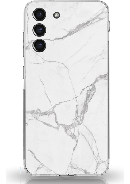 Samsung Galaxy S21 Fe Uyumlu Gri Mermer Baskılı Silikon Kılıf