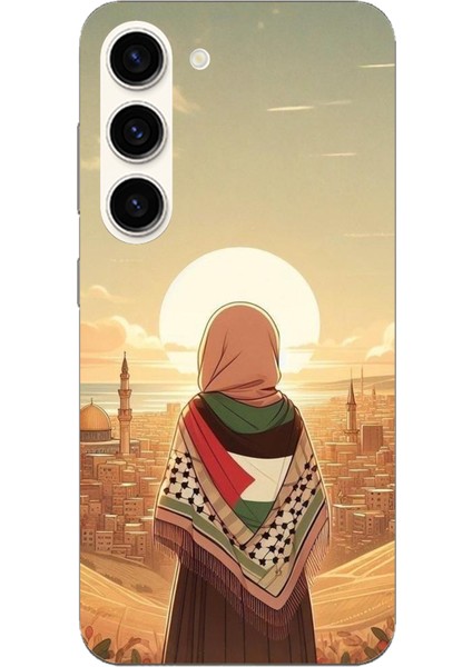 Samsung Galaxy S23 Uyumlu Filistine Özgürlük Kız Baskılı Silikon Kılıf