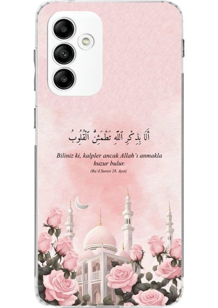 Samsung Galaxy A05S Uyumlu Rad Suresi Cami ve Güller Baskılı Silikon Kılıf