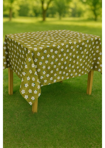 Masa Örtüsü & Piknik Örtsü -Raşel Kumaş 120 cm x 160 cm -Papatya Desenli