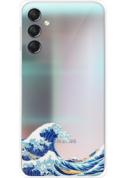 Samsung Galaxy A24 Uyumlu Kanagawa Oki Nami Ura Dalgası Tasarımlı Baskılı Silikon Kılıf