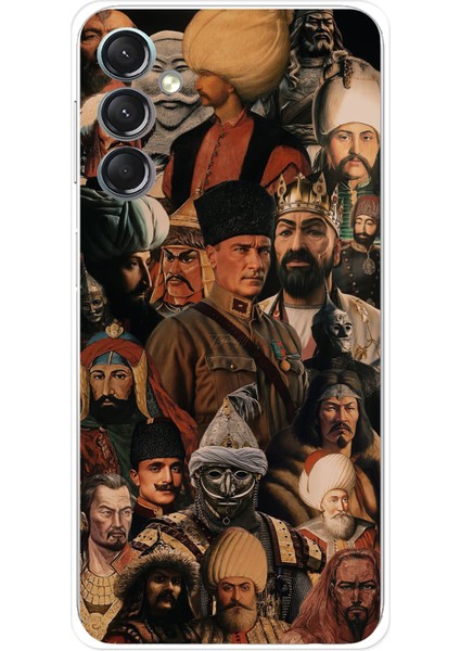Samsung Galaxy A24 Uyumlu Türk Büyükleri Kolaj Baskılı Silikon Kılıf