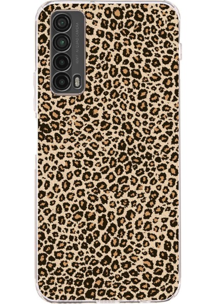 Huawei P Smart 2021 Uyumlu Leopar Tasarımlı Baskılı Silikon Kılıf