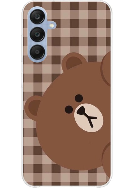 Samsung Galaxy A25 Uyumlu Kahverengi Ayı Yan Tasarımlı Baskılı Silikon Kılıf