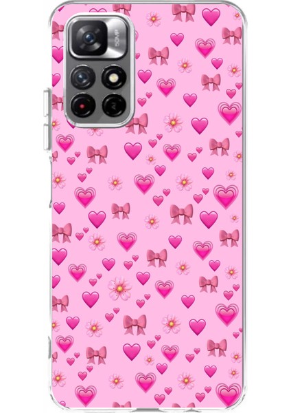 Redmi 10 Uyumlu Pembe Minik Kalpler Baskılı Silikon Kılıf
