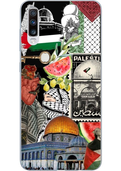 Samsung Galaxy A30S - A50 Uyumlu Filistin Özgürlük Kolajı Baskılı Silikon Kılıf