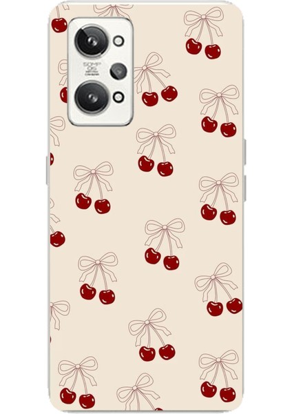 Realme Gt2 Pro Uyumlu Fiyonklu Kirazlar Baskılı Silikon Kılıf