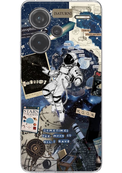 Redmi Note 13 Pro Plus 5g Uyumlu Retro Astronot Tasarımlı Baskılı Silikon Kılıf