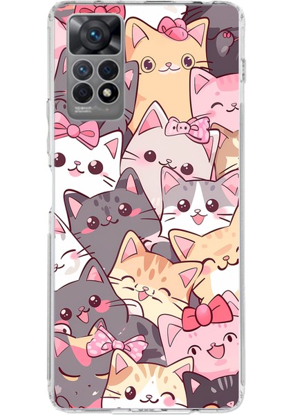 Redmi Note 12 Pro 4g Uyumlu Sevimli Kediler Baskılı Silikon Kılıf
